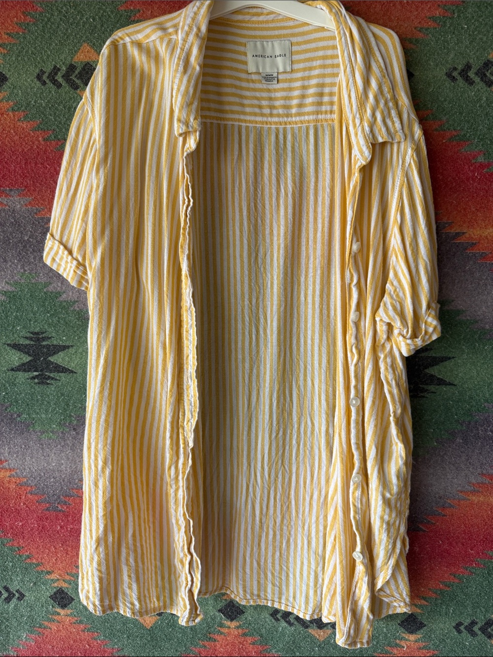 American Eagle Yellow & White Striped Top